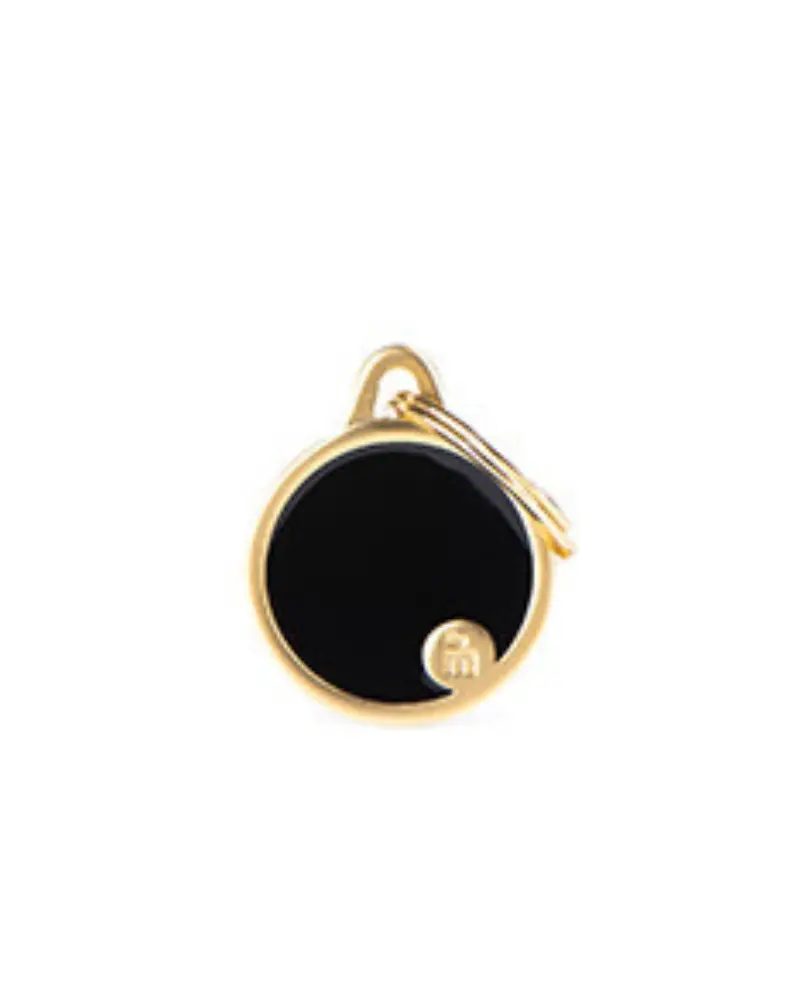 Handmade Circle Tag In Black & Gold 1