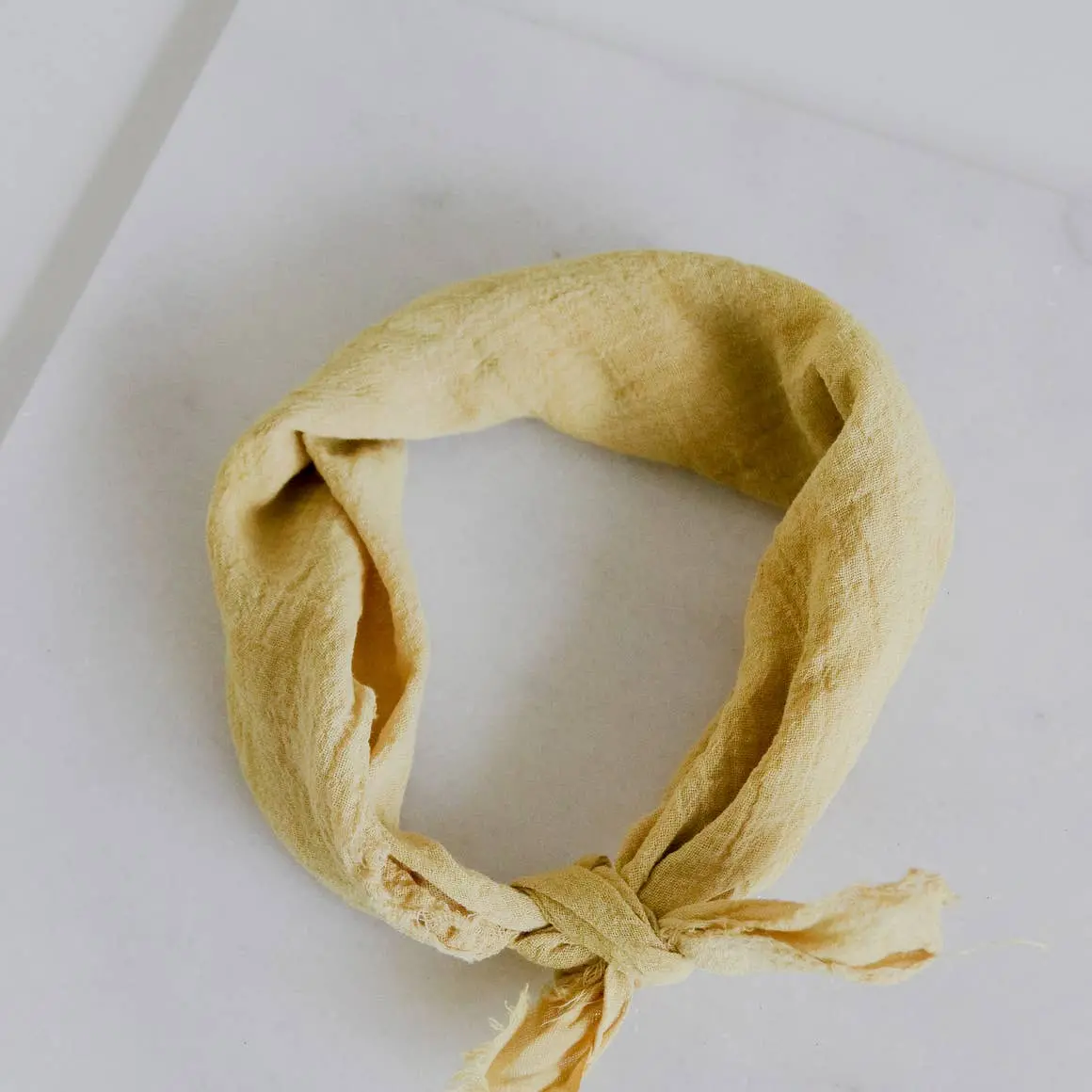 Rosemarine Textiles | Sunny Yellow Cotton Gauze Bandana 1