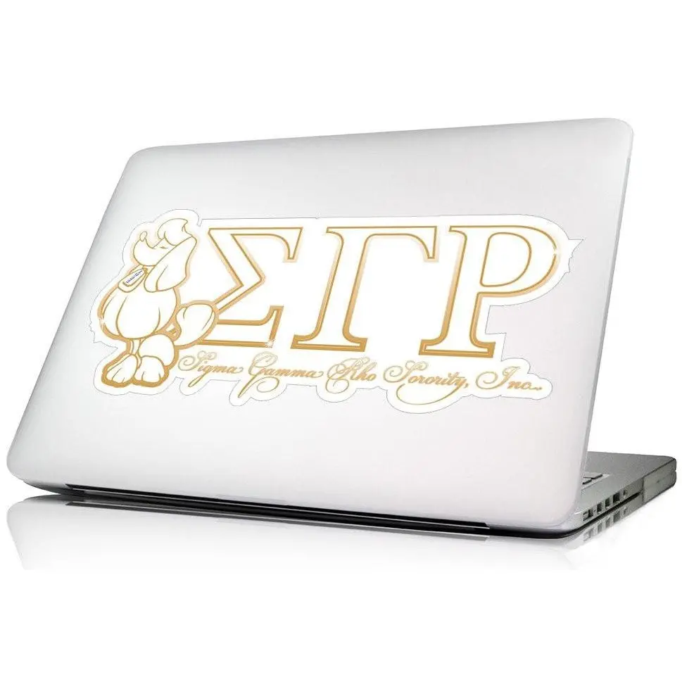Sigma Gamma Rho Laptop Skin Poodle With Greek Letters 1