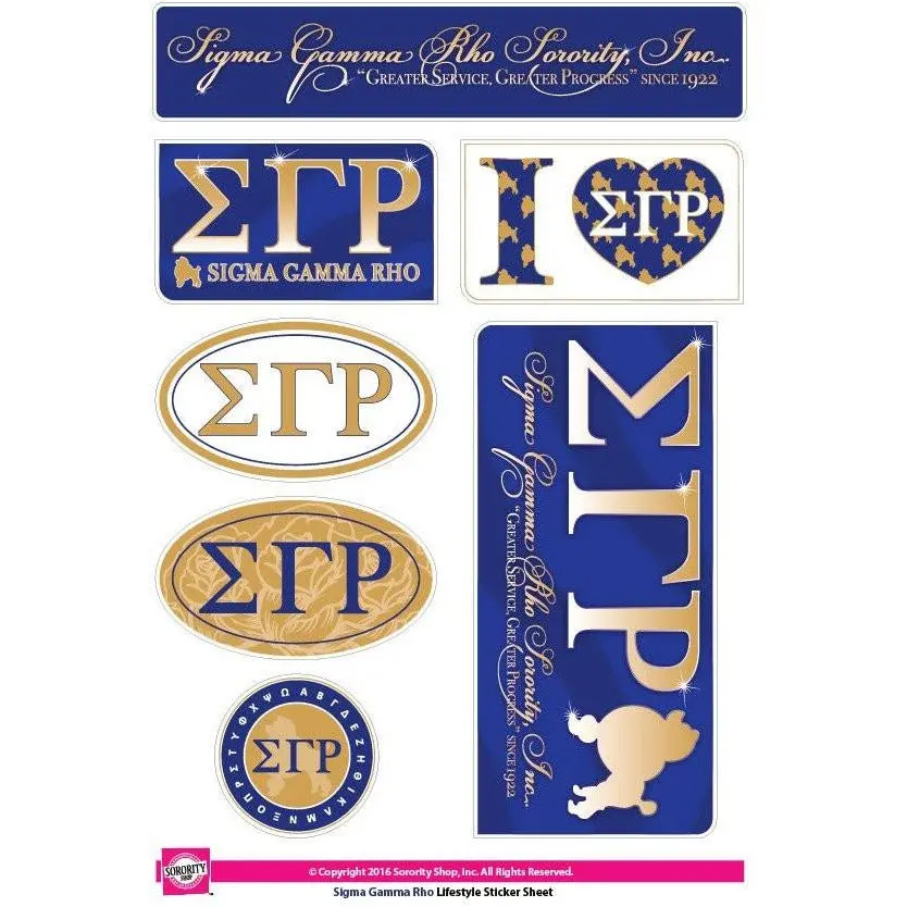 Sigma Gamma Rho Lifestyle Sticker Sheet 1