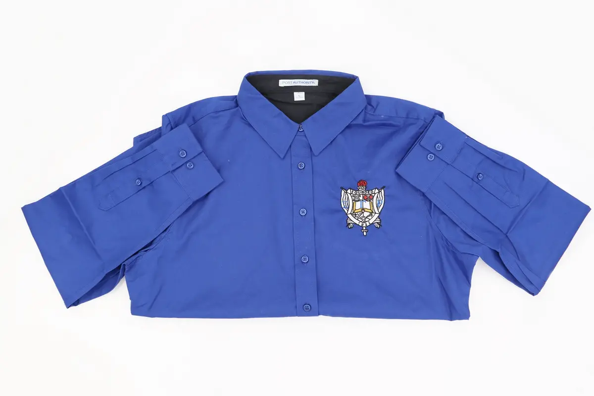Sigma Gamma Rho Blue Ladies Long Sleeve Easy Care Shirt 1
