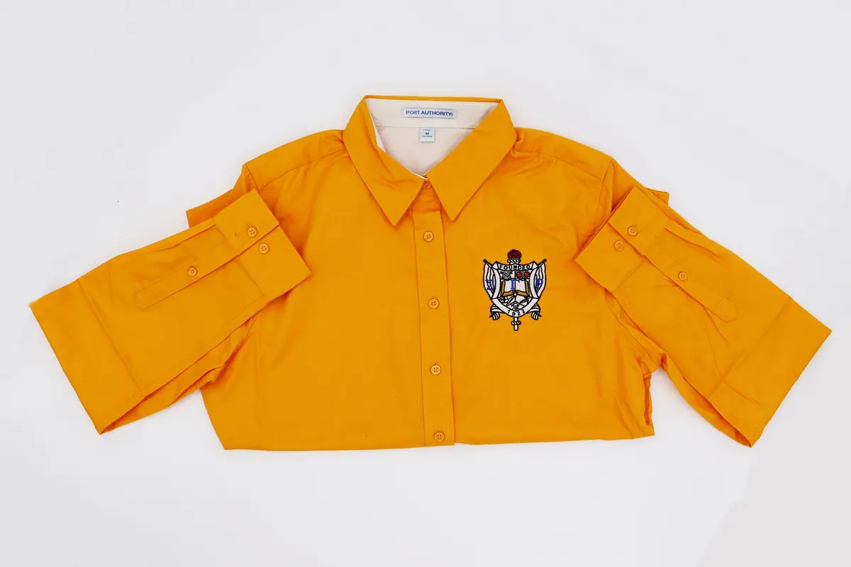 Sigma Gamma Rho Gold Ladies Long Sleeve Easy Care Shirt - Discontinued 1
