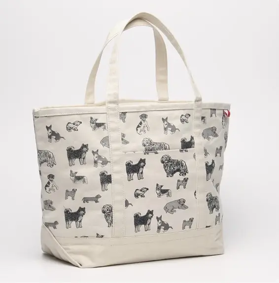 Dog Print Tote In Natural 1