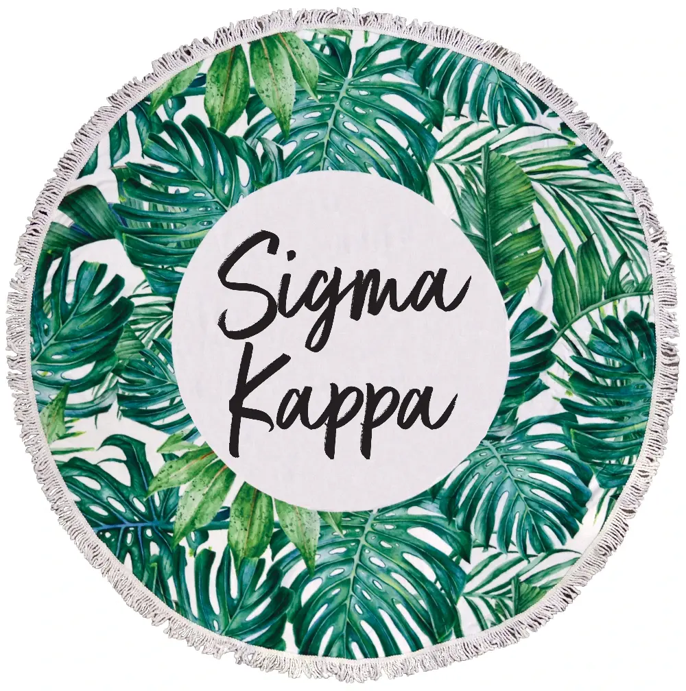 Sigma Kappa Palm Leaf Fringe Towel Blanket 1