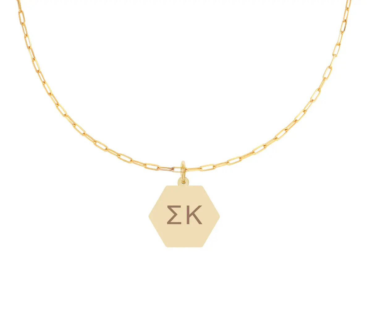 Sigma Kappa Paperclip Necklace With Pendant 1