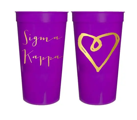 Sigma Kappa Sorority Stadium Cup With Gold Foil Print 1