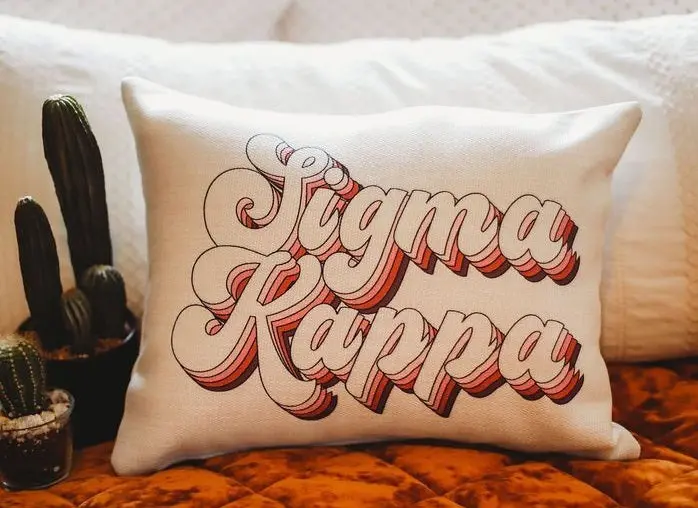 Sigma Kappa Retro Throw Pillow 1