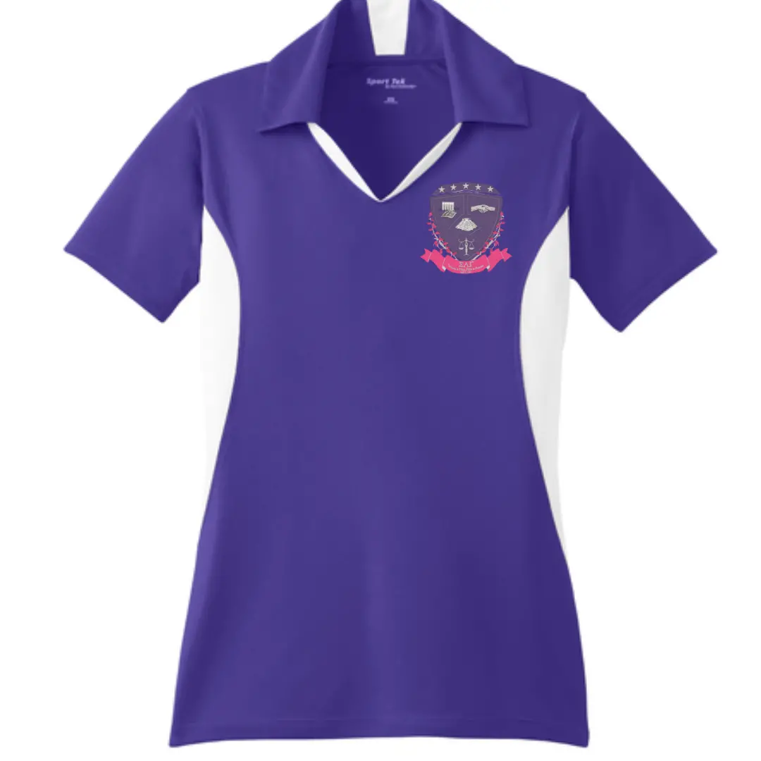 Sigma Lambda Gamma Ladies Side Blocked Micro Pique Polo 1