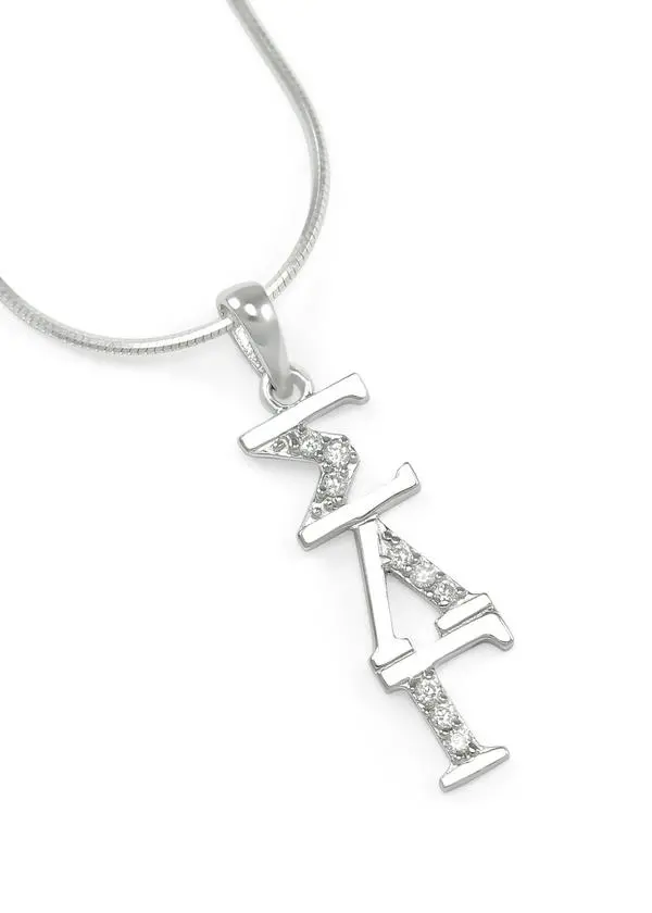 Sigma Lambda Gamma Sterling Silver Lavaliere With Crystals 1