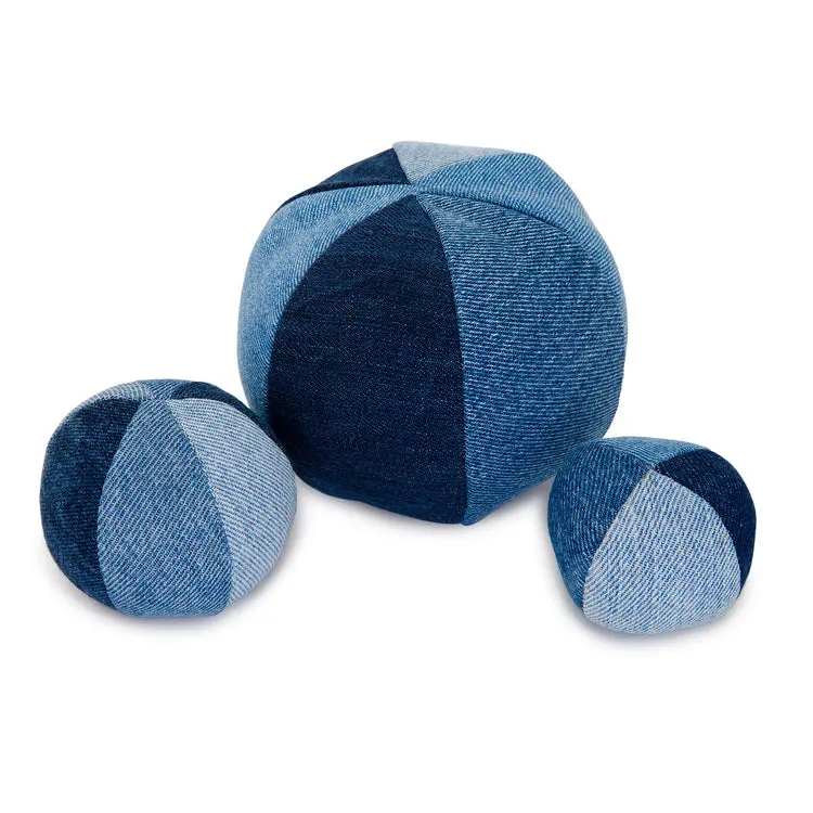 Smiling Frog Pets | Recycled Denim Ball Toys 1