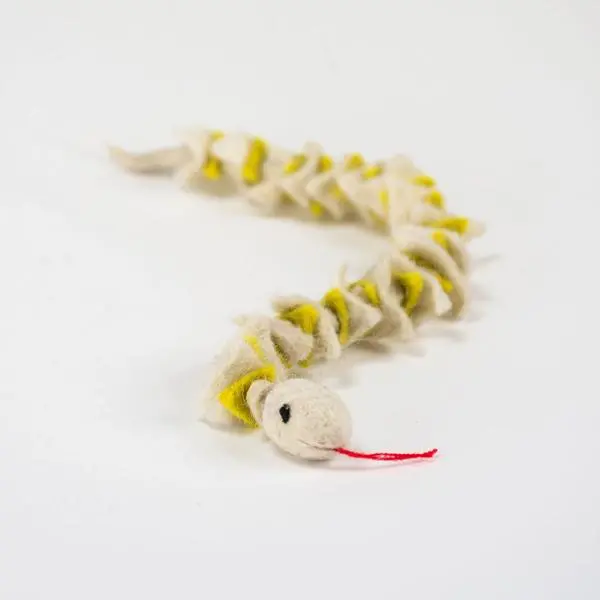 Snow Leopard Trust | Felted Snake Cat Toy 1