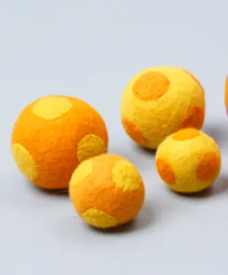 Ware Of The Dog | Polka Dot Ball Toy In Yellow And Orange 1