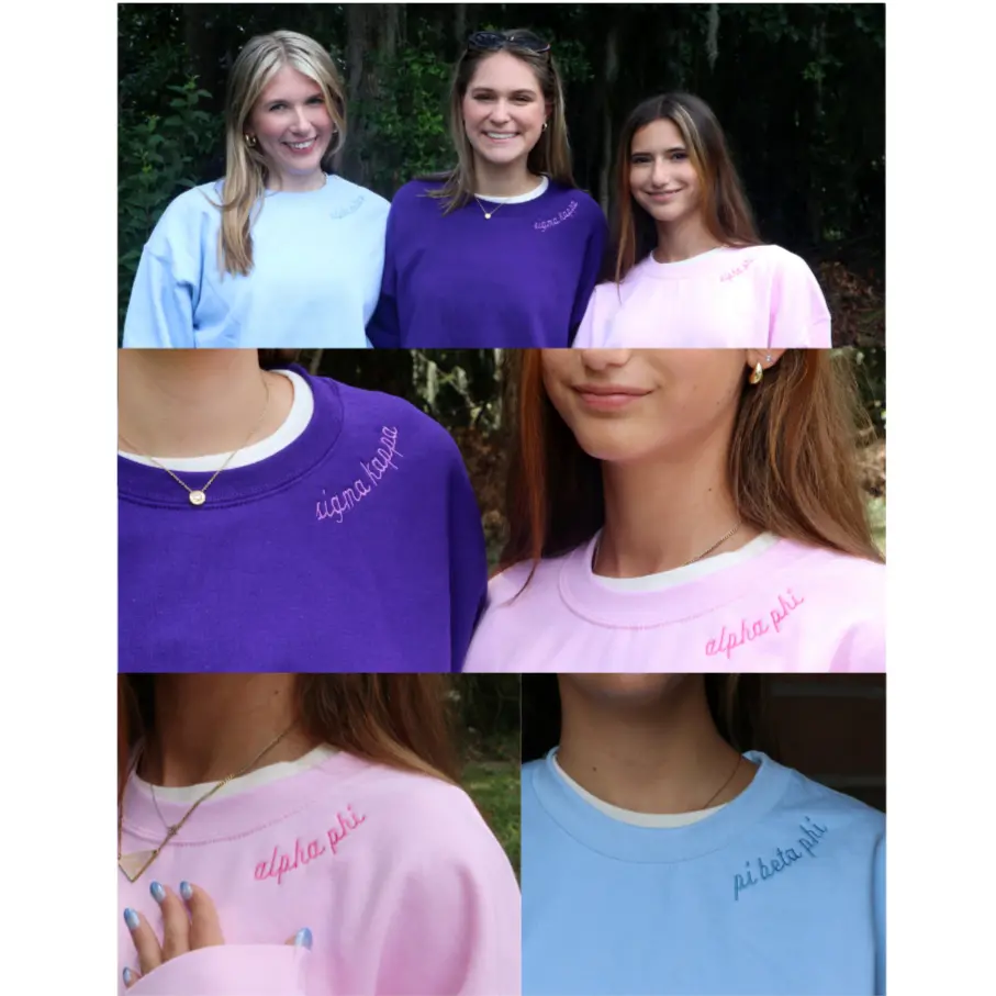 Sorority Side Script Crewneck 1