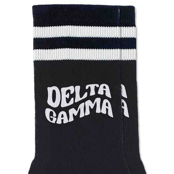 Delta Gamma Black Retro Crew Socks 1