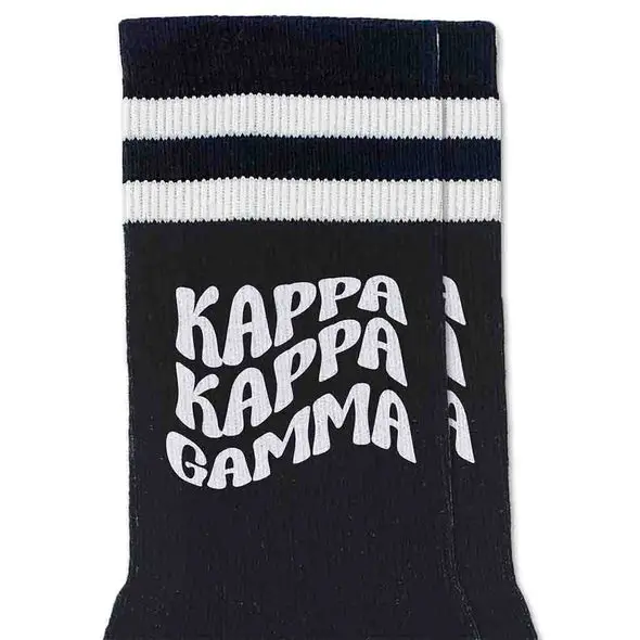 Kappa Kappa Gamma Black Retro Crew Socks 1