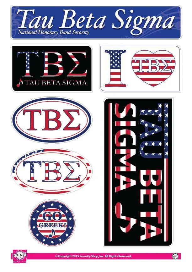 Tau Beta Sigma  American Sticker Sheet 1