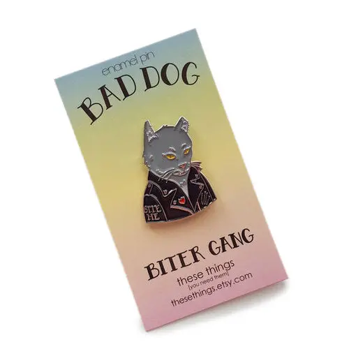 These Things | Bad Bitter Gang Alley Cat Enamel Pin 1