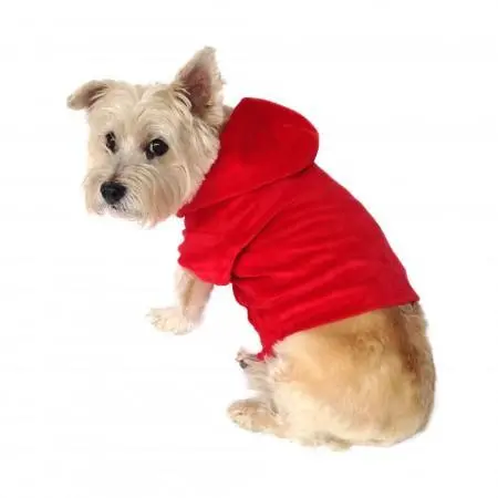 The Dog Squad | Red Velour Hoodie 1