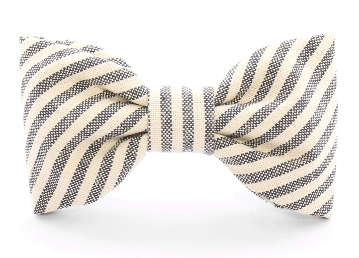 The Foggy Dog | Charcoal Stripe Bow Tie 1