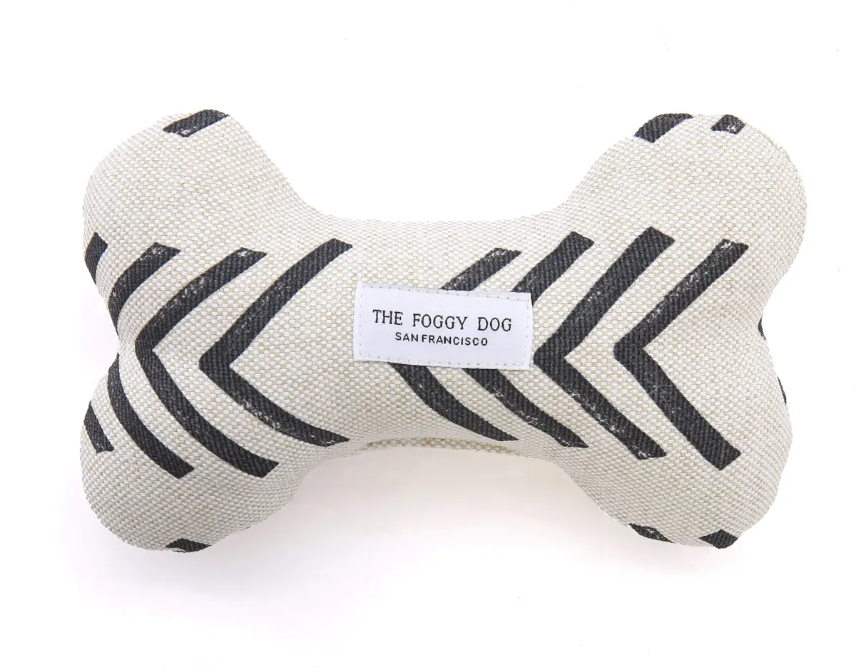The Foggy Dog | Modern Mudcloth Dog Bone Toy 1