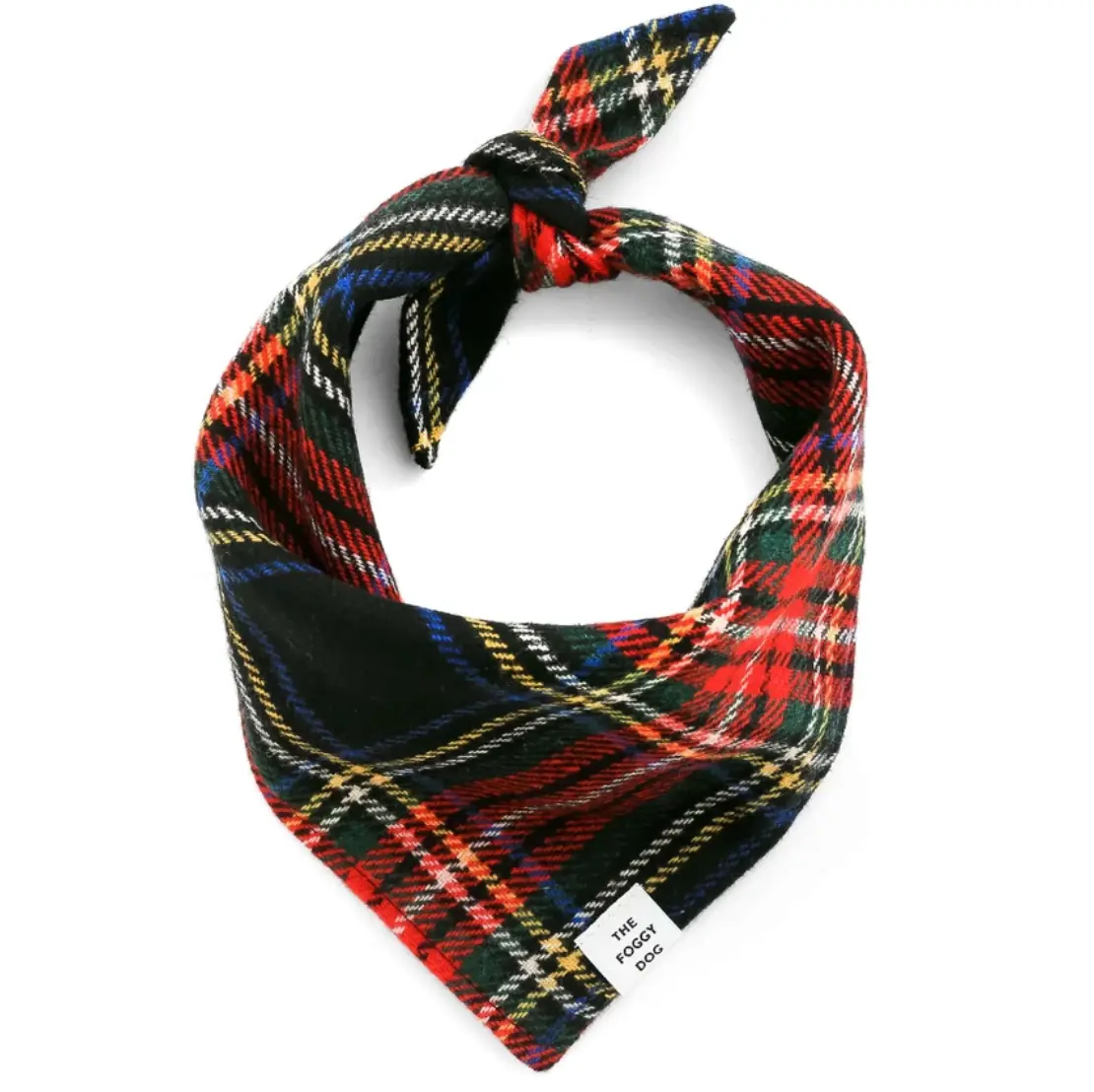 The Foggy Dog | Stewart Plaid Wool Bandana 1