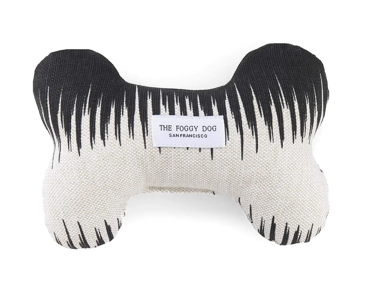 The Foggy Dog | Zebra Ikat Stripe Dog Bone Toy 1