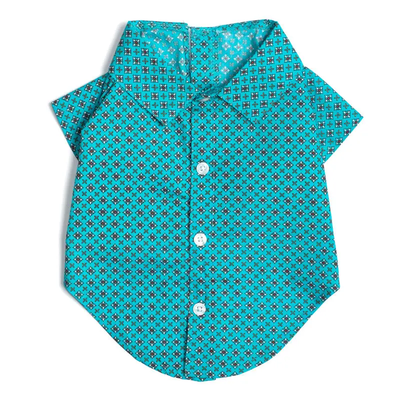 The Worthy Dog | Foulard Shirt In Turquoise 1