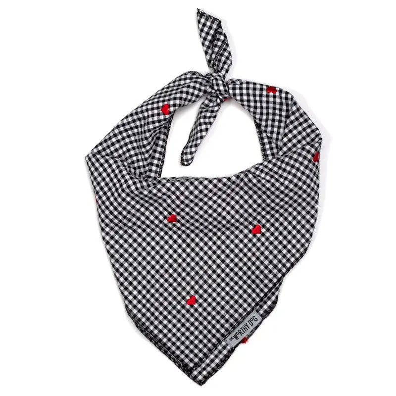 The Worthy Dog | Gingham Hearts Bandana 1