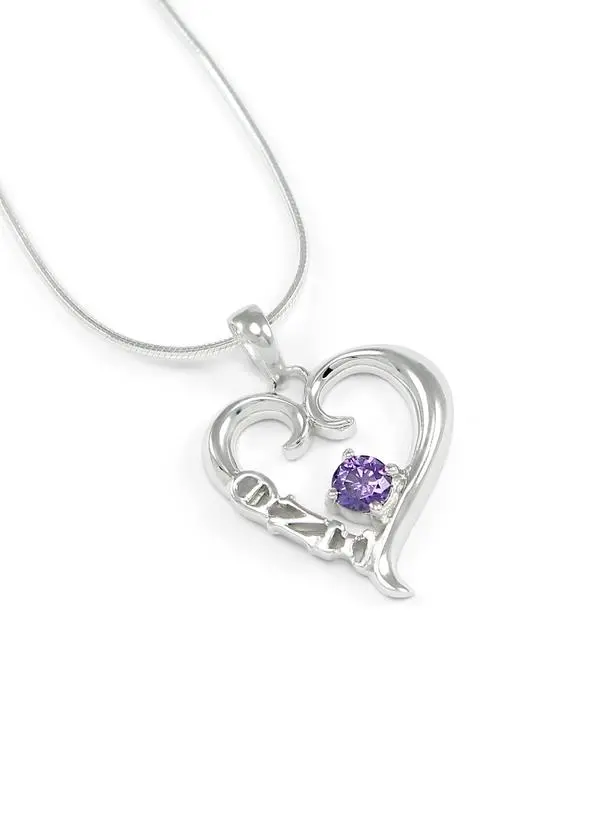 Theta Nu Xi Sterling Silver Heart Lavaliere 1