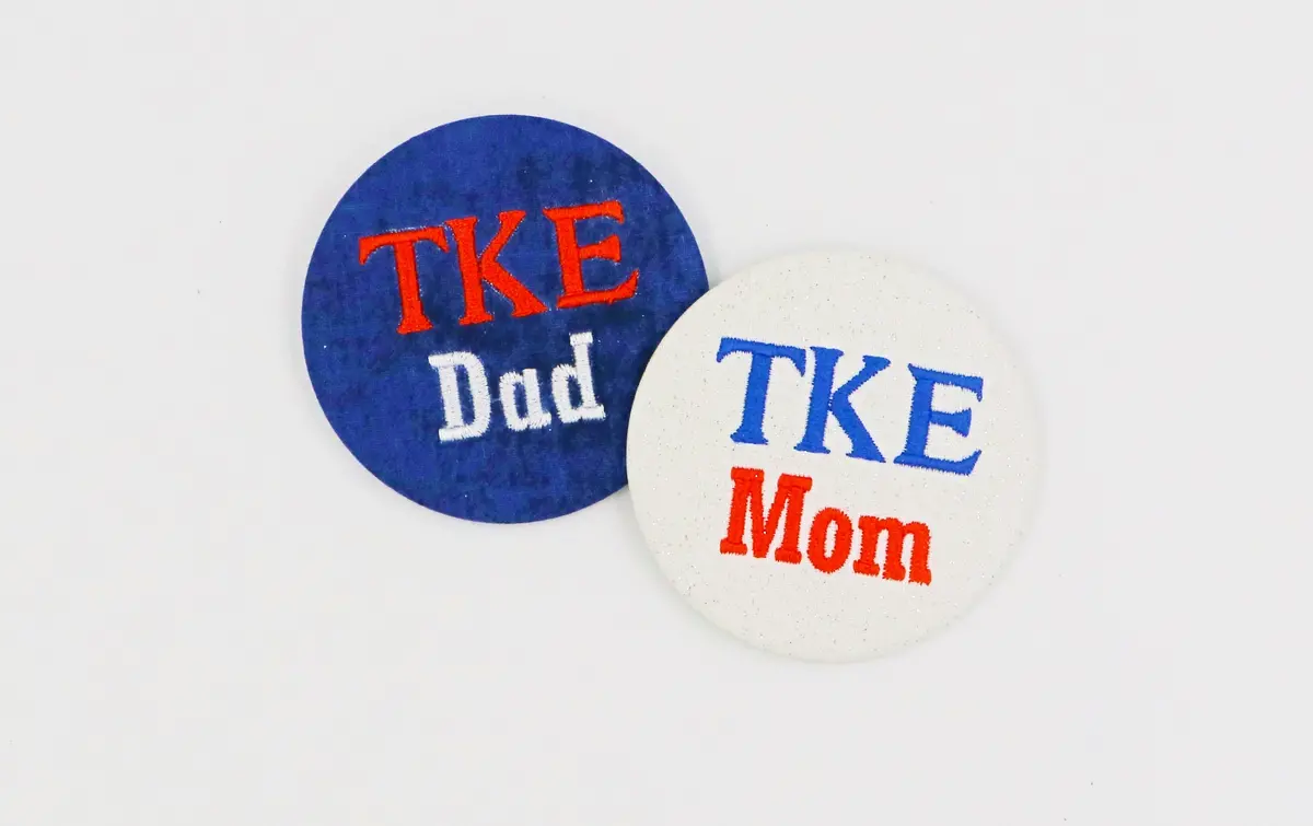 Tau Kappa Epsilon Mom/Dad Embroidered Button 1
