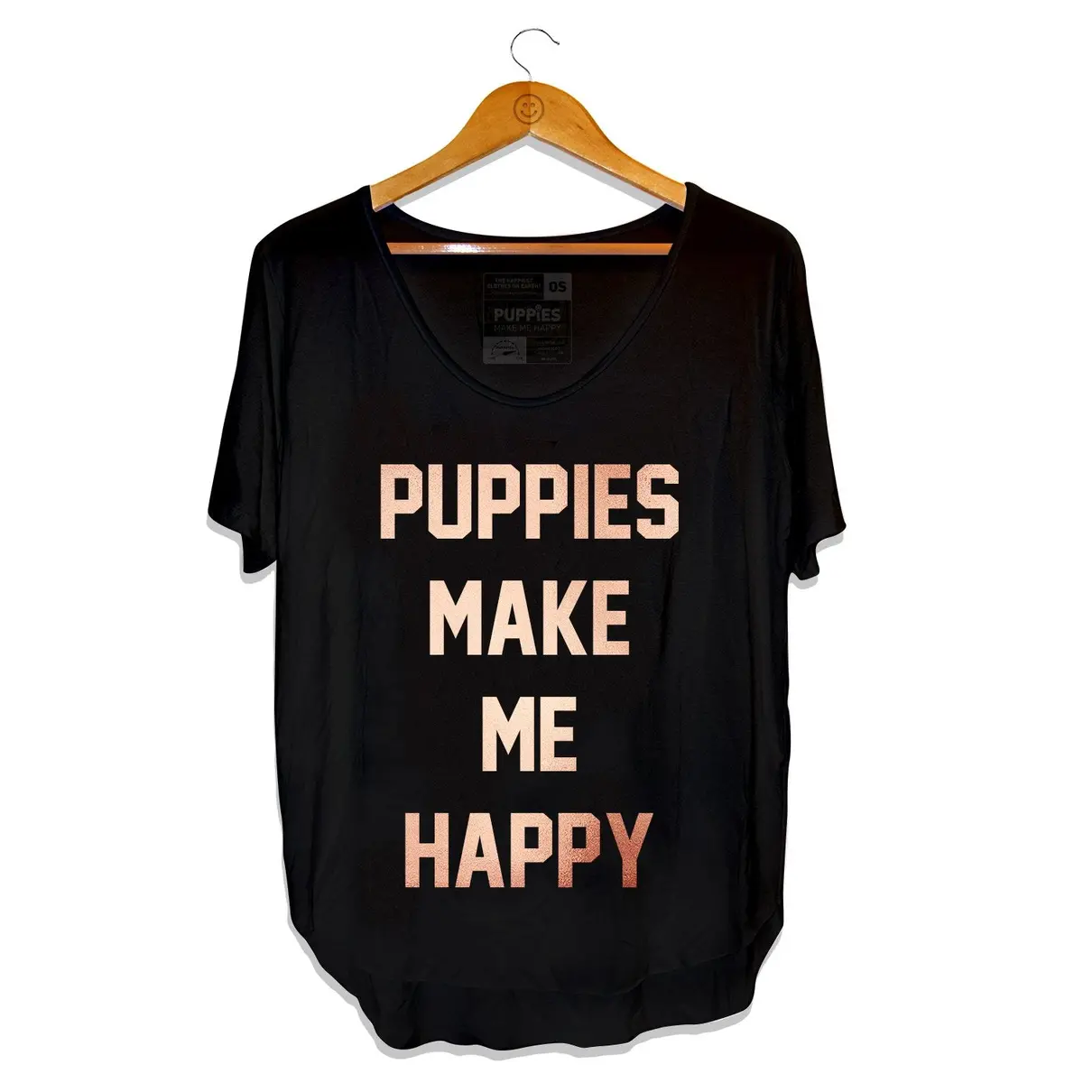 Puppies Make Me Happy | Rose Gold Weekend Tee 1