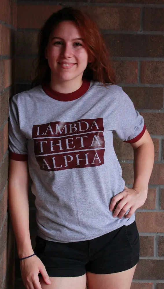 Lambda Theta Alpha Block Ringer Tee 1
