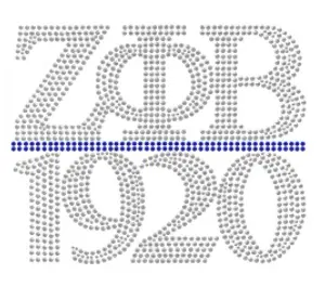 Zeta Phi Beta Chapter Style Stud Stone Heat Transfer 1