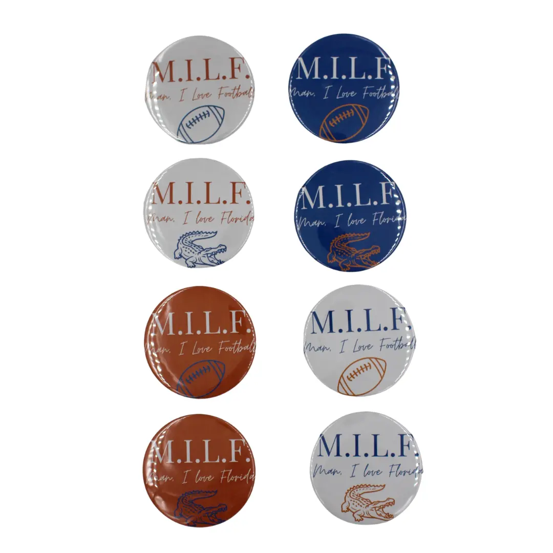M.I.L.F. Game Day Printed Buttons 1