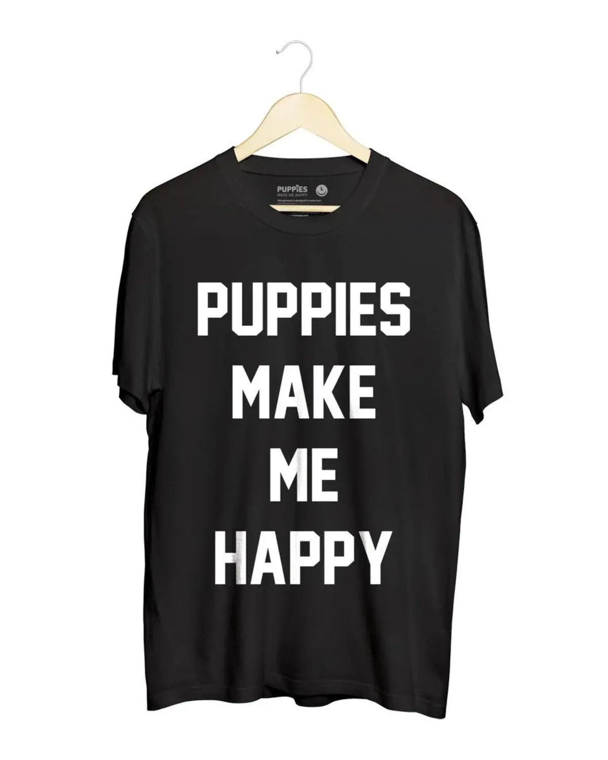 Puppies Make Me Happy Uni-Sex Crewneck Tee 1