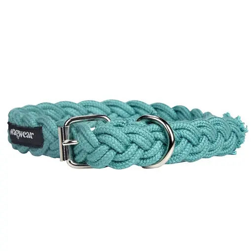 Wagwear | Braided Fisherman Collar In Aqua 1