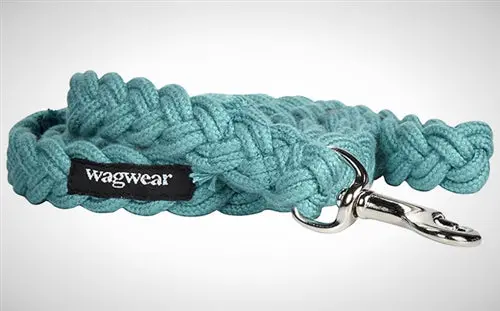 Wagwear | Braided Fisherman Leash In Aqua 1