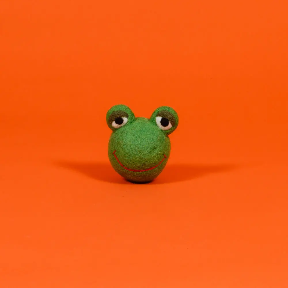 Ware Of The Dog | Boiled Wool Frog Face Ball Toy 1