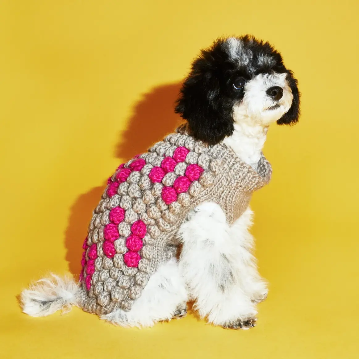 Ware Of The Dog | Multi Bobble Sweater In Natural/Pink 1
