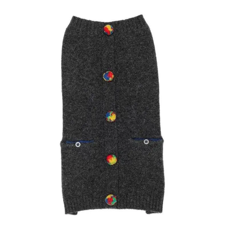 Ware Of The Dog | Pom Pom Cardigan In Grey 1