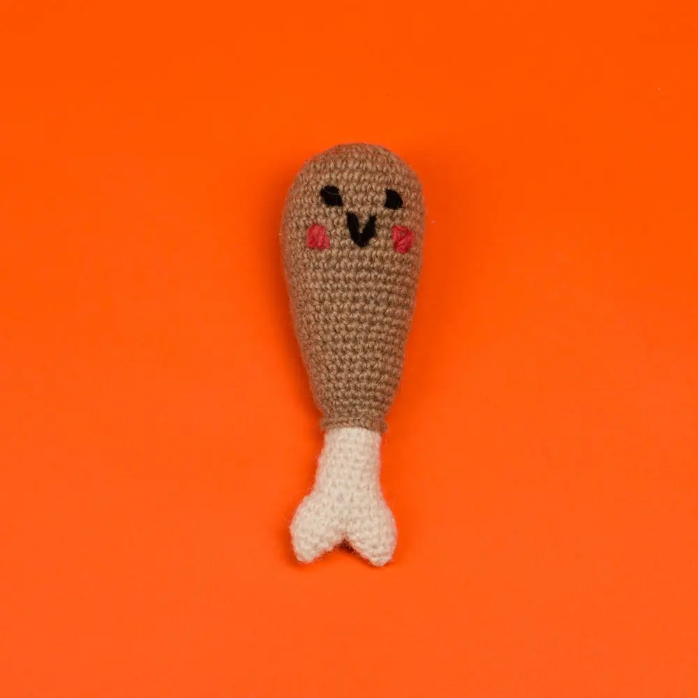 Ware Of The Dog | Hand Knit Drumstick Toy 1