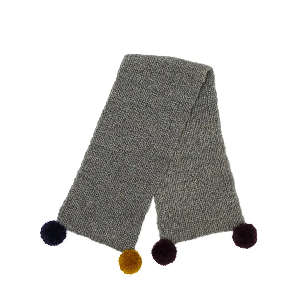 Pom Pom Scarf In Grey (Final Sale) 1