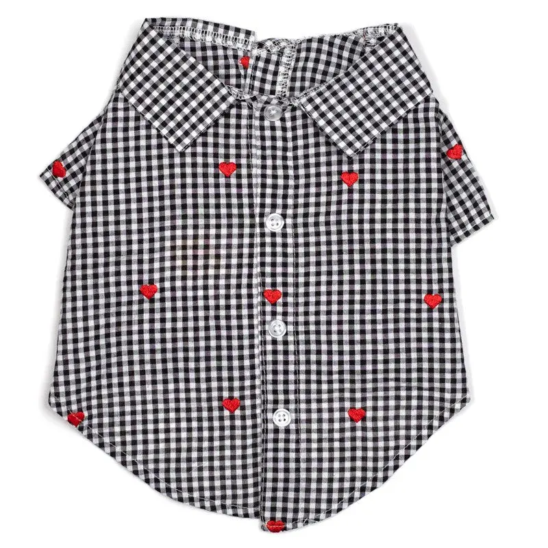 Worthy Dog | Gingham Hearts Shirt 1