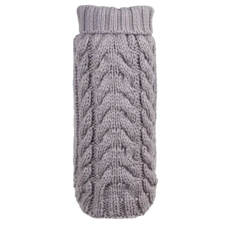 Worthy Dog | Hand Knit Turtleneck Sweater In Grey 1