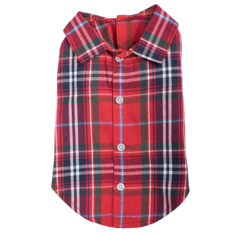Worthy Dog | Plaid Shirt In Red 1