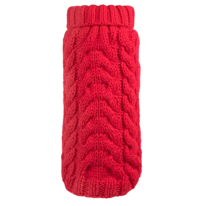 Worthy Dog | Hand Knit Turtleneck Sweater In Red 1