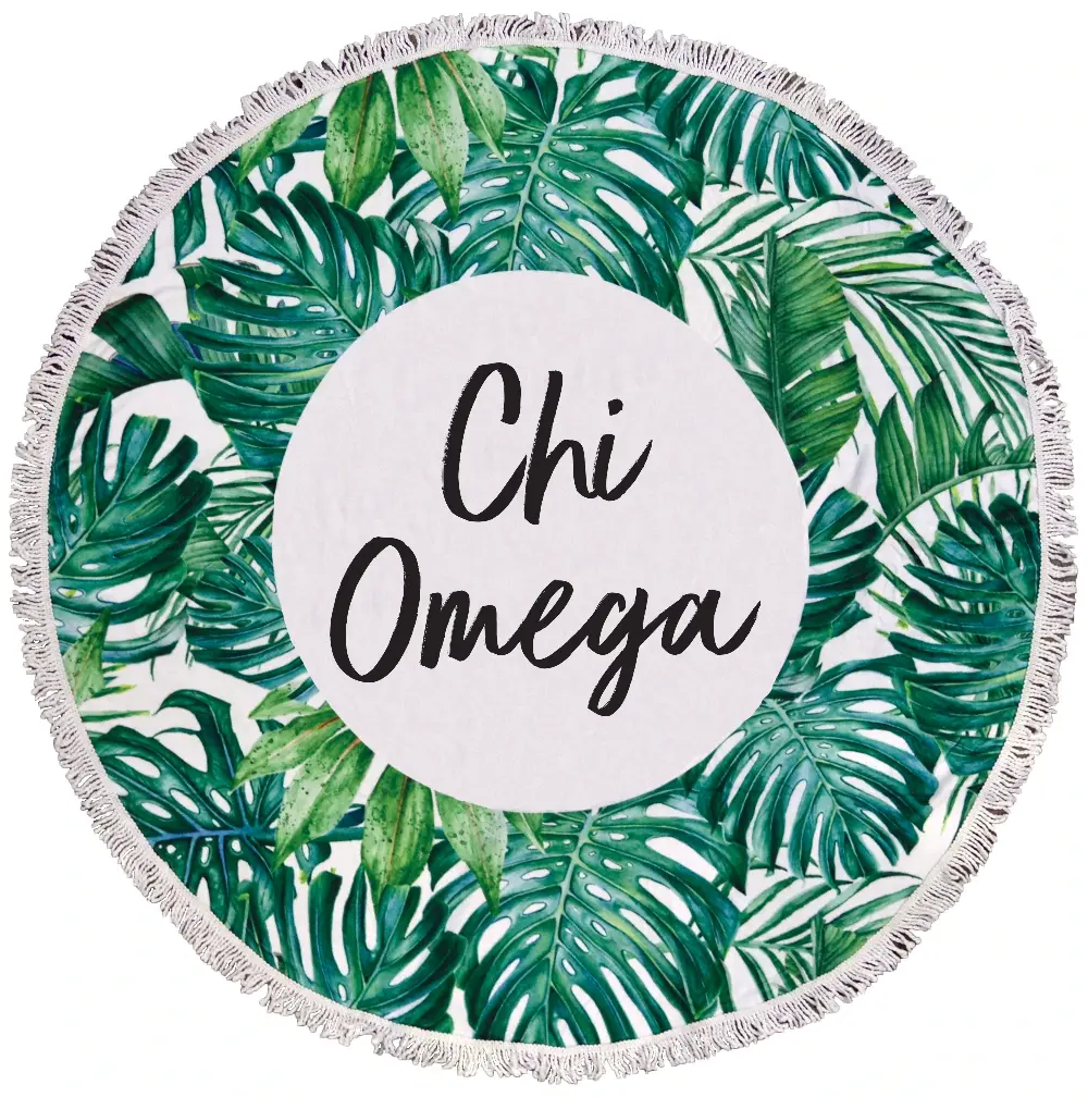 Chi Omega Palm Leaf Fringe Towel Blanket 1