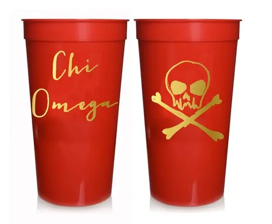 Chi Omega Sorority Stadium Cup With Gold Foil Print 1