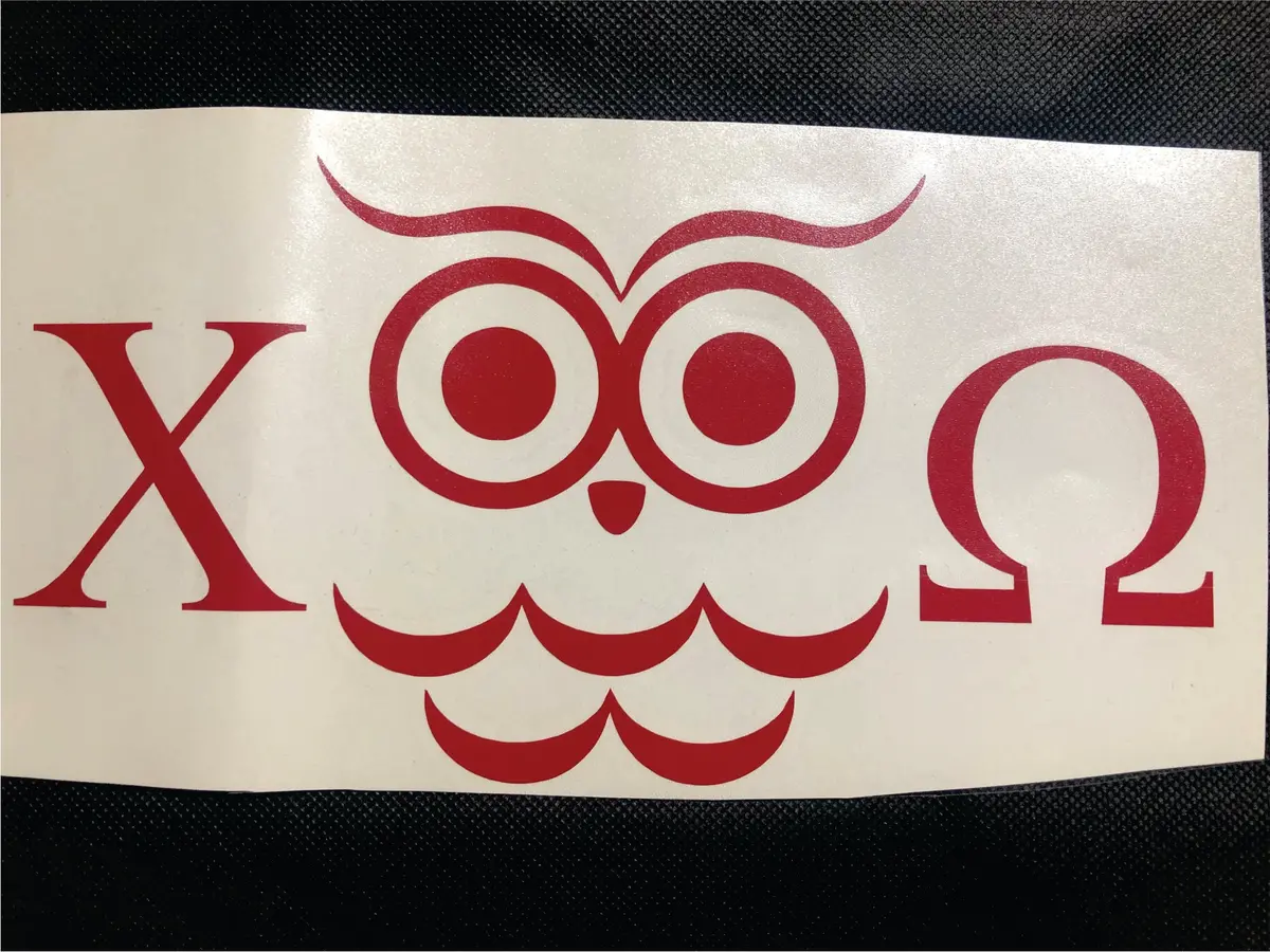 Chi Omega Owl Decal 1