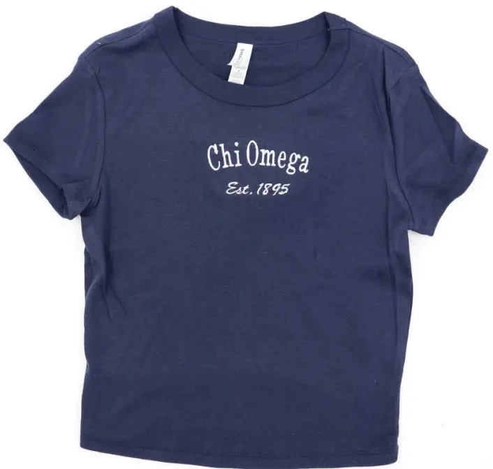 Chi Omega Classic Baby Tee 1